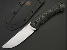 Eagle Knives нож Fisher 2 сталь Aus10Co stonewash, рукоять G10 black & green, ножны Kydex