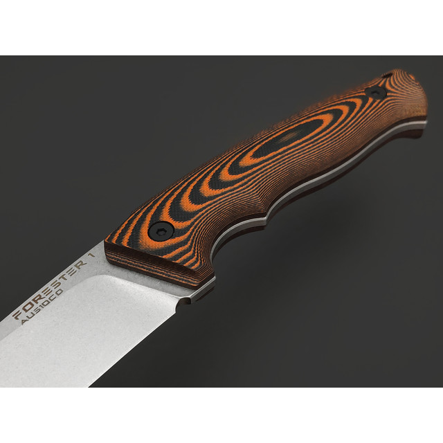 Eagle Knives нож Forester 1 сталь Aus10Co стоунвош, рукоять G10 black & orange, ножны Kydex