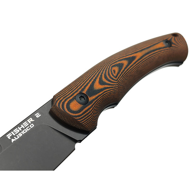 Eagle Knives нож Fisher 2 сталь Aus10Co black, рукоять G10 black & orange, ножны Kydex