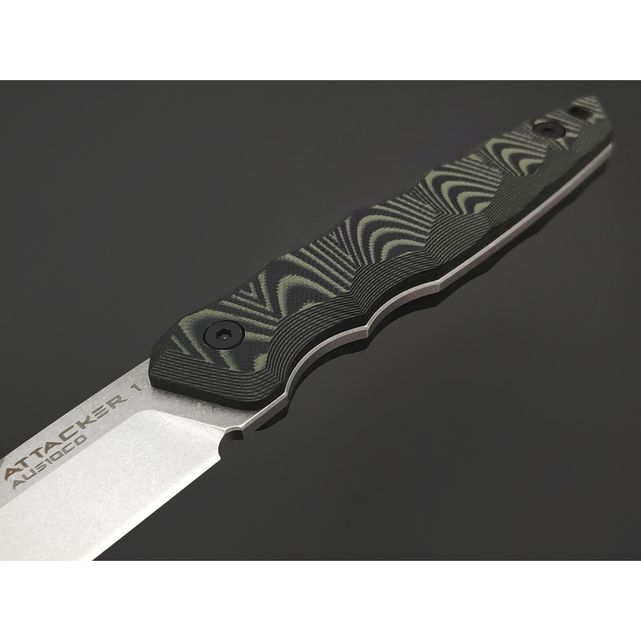 Eagle Knives нож Attacker 1 сталь Aus10Co стоунвош, рукоять G10 black & green, ножны Kydex