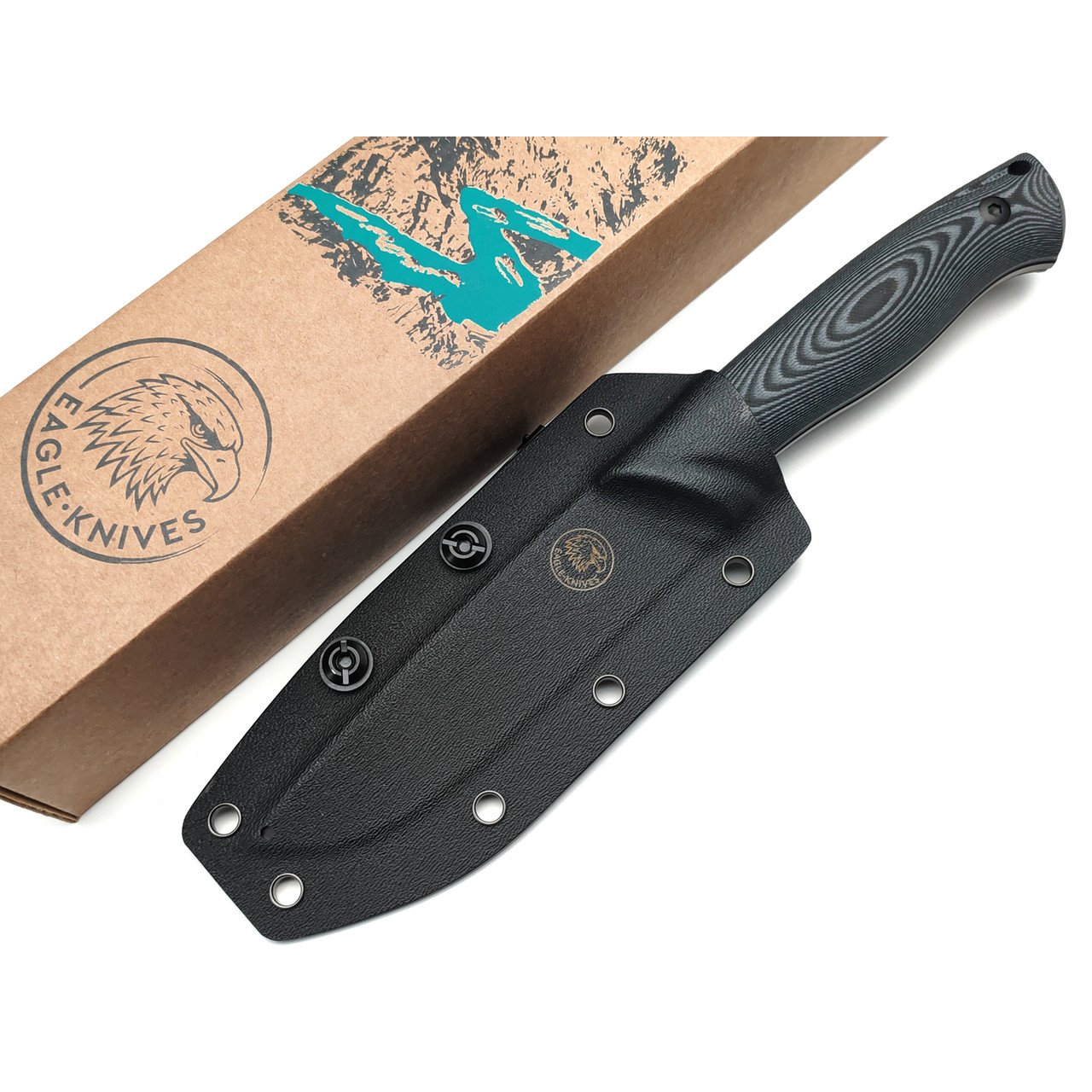 Eagle Knives нож Hunter 1 сталь Aus10Co black, рукоять G10 black & grey, ножны Kydex