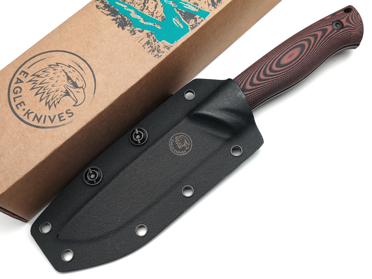 Eagle Knives нож Hunter 1 сталь Aus10Co black, рукоять G10 black & red, ножны Kydex