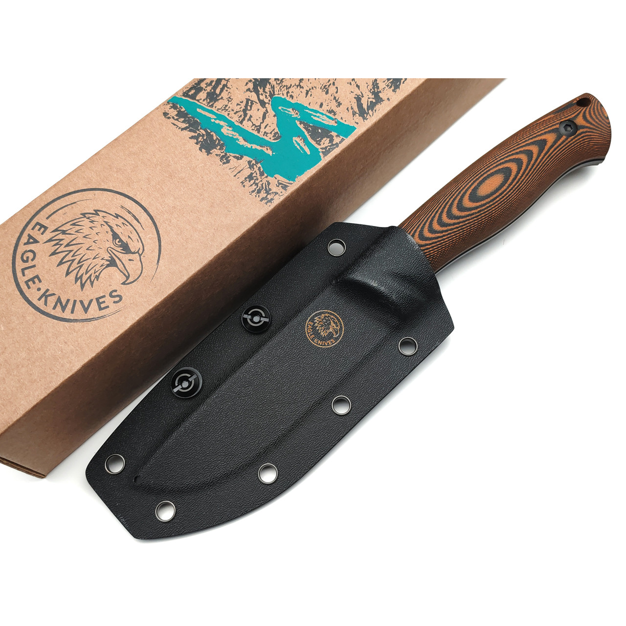 Eagle Knives нож Hunter 2 сталь Aus10Co black, рукоять G10 black & orange, ножны Kydex