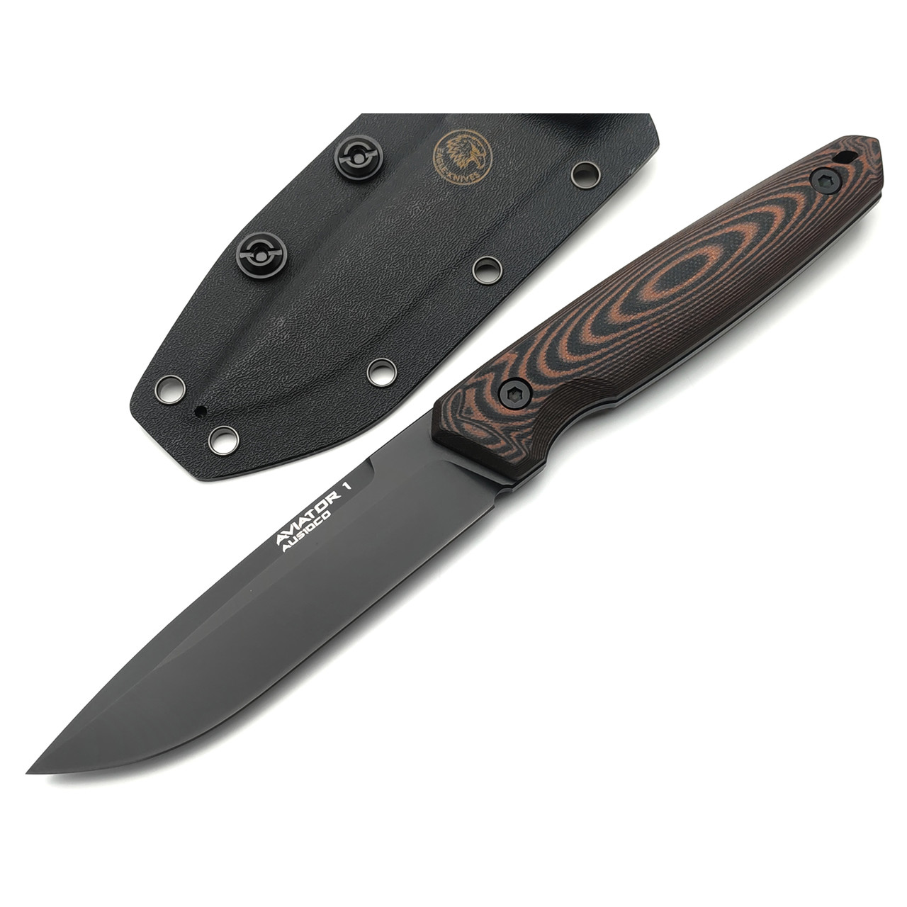 Eagle Knives нож Aviator 1 сталь Aus10Co black, рукоять G10 black & red, ножны Kydex
