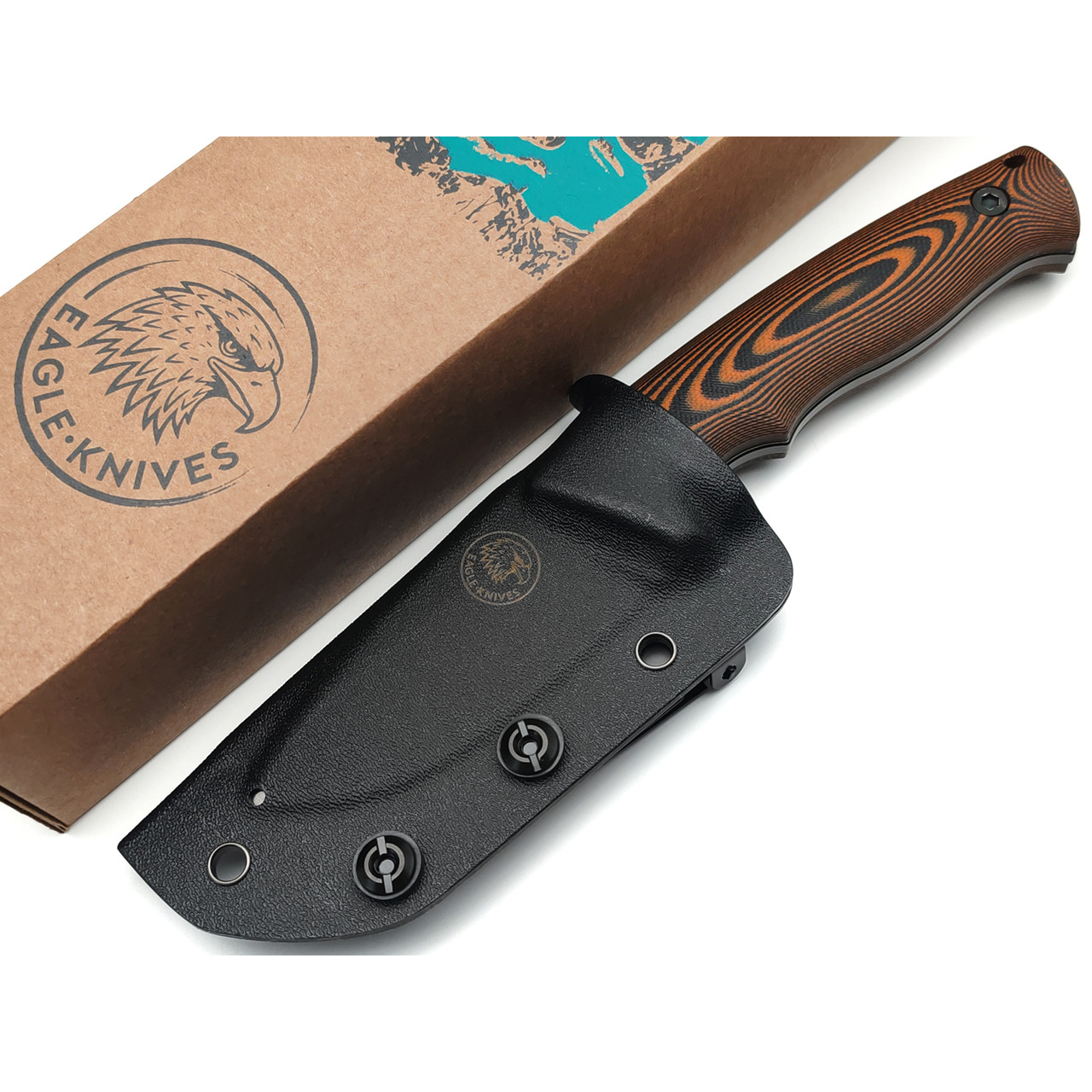 Eagle Knives нож Forester 2 сталь Aus10Co black, рукоять G10 black & orange, ножны Kydex