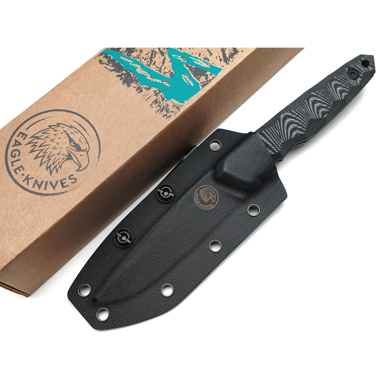 Eagle Knives нож Attacker 1 сталь Aus10Co black, рукоять G10 black & grey, ножны Kydex