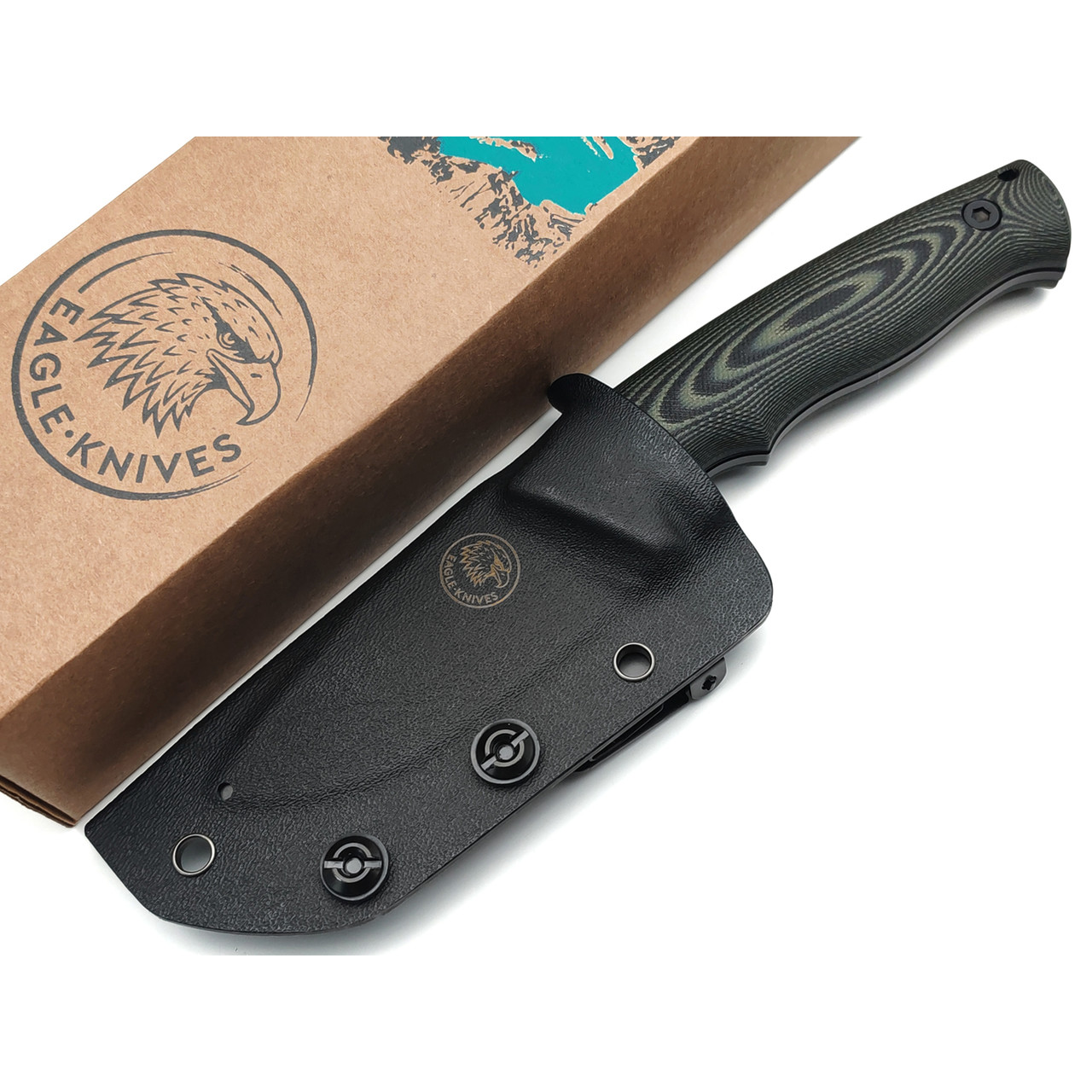Eagle Knives нож Forester 2 сталь Aus10Co black, рукоять G10 black & green, ножны Kydex