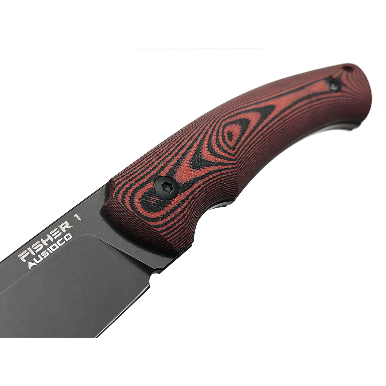 Eagle Knives нож Fisher 1 сталь Aus10Co black, рукоять G10 black & red, ножны Kydex
