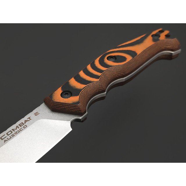 Eagle Knives нож Combat 2 сталь Aus10Co стоунвош, рукоять G10 black & orange, ножны Kydex