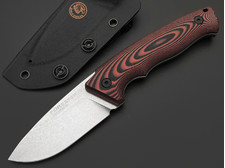 Eagle Knives нож Forester 2 сталь Aus10Co stonewash, рукоять G10 black & red, ножны Kydex