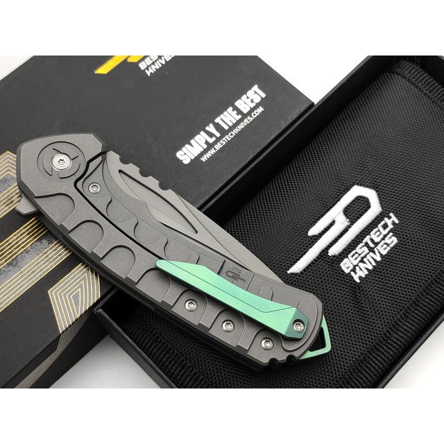 Нож Bestech Buwaya BT2203B сталь M390, рукоять Titanium graphite