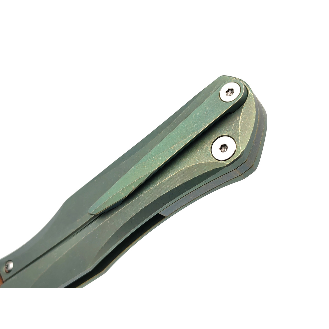 Нож Bestech Thyra Retro Green BT2106E сталь M390, рукоять Titanium, copper