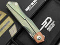 Нож Bestech Thyra Retro Green BT2106E сталь M390, рукоять Titanium, copper