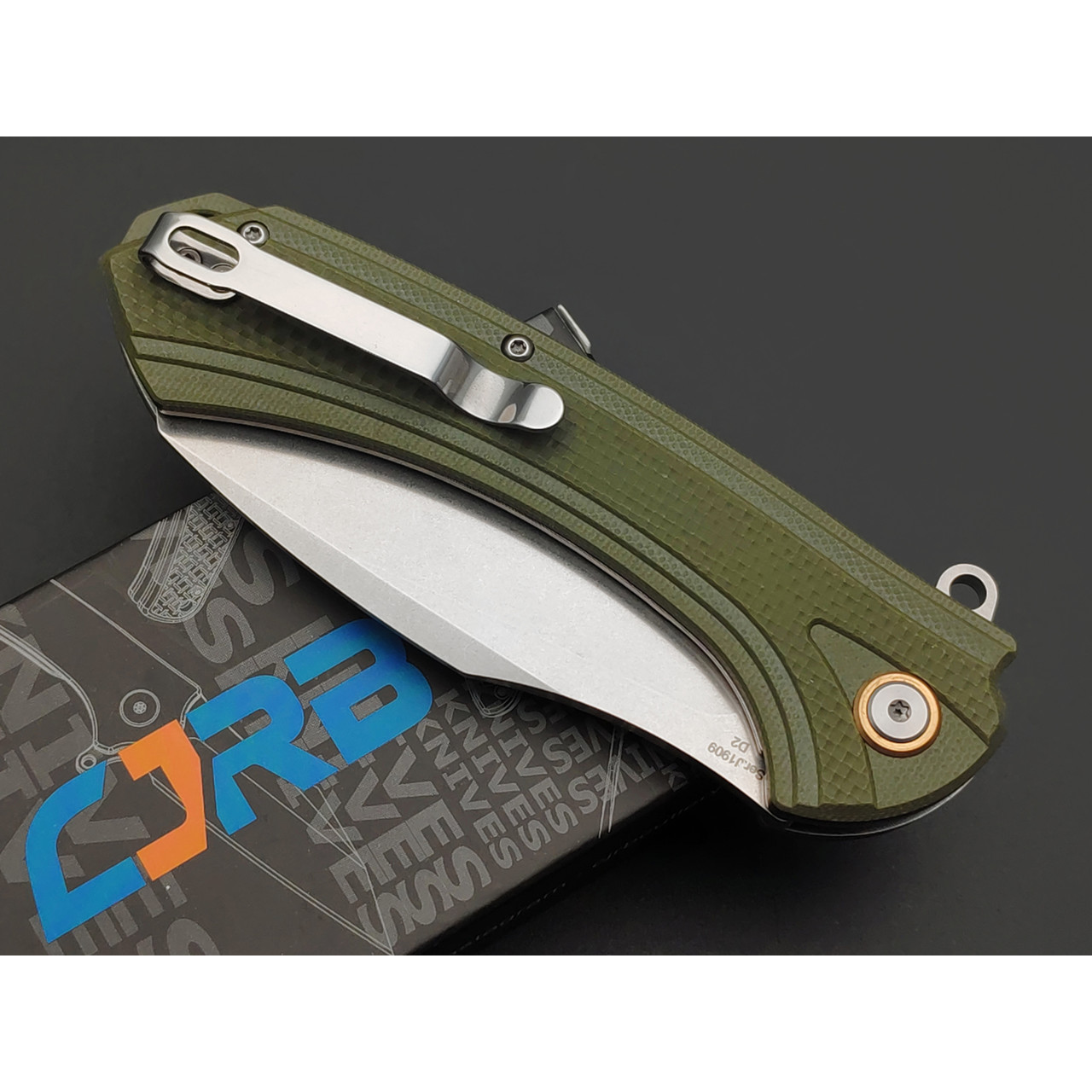 Нож CJRB Barranca J1909-GNF сталь D2, рукоять G10 green