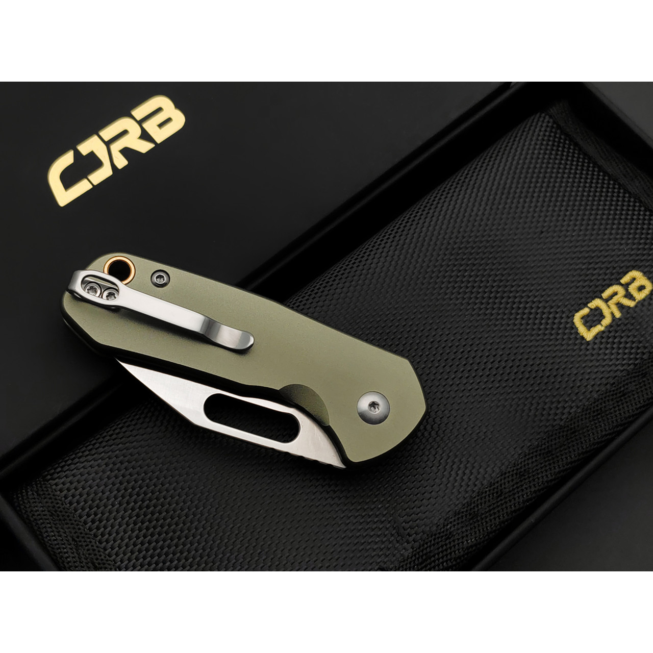 Нож CJRB Mini Pyrite J1933-GN сталь AR-RPM9, рукоять Aluminium green