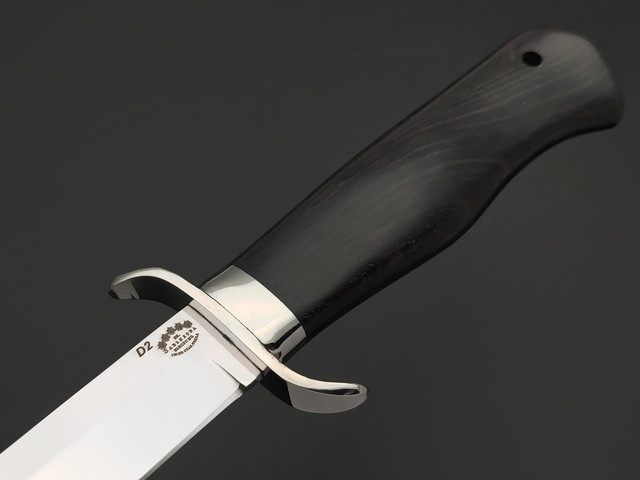 Товарищество Завьялова нож разведчика НР-40 сталь D2, рукоять Дерево граб, мельхиор