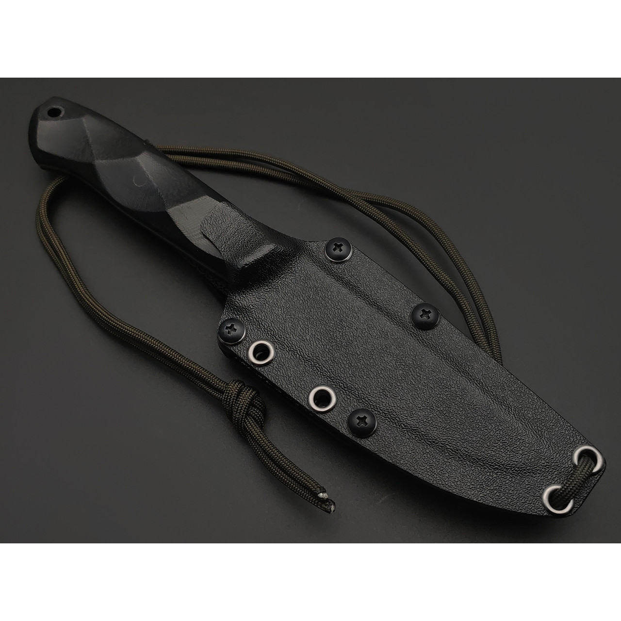 Волчий Век нож Рентген Mod. Custom сталь PGK WA травление Хаотик, Рукоять G10 black, пины карбон