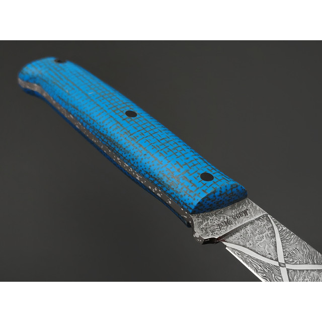 Волчий Век нож Wolfkniven Custom сталь M398 WA художественное травление, Рукоять микарта, пины карбон
