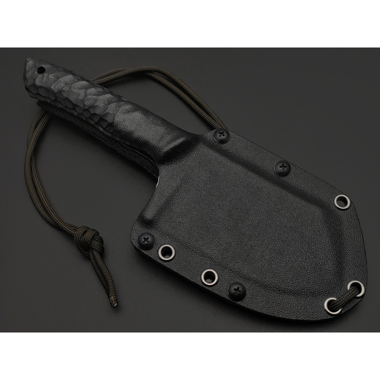 Волчий Век нож Бугай Custom сталь N690 WA художественное травление, Рукоять G10 black, пины карбон