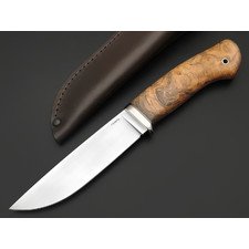 Кметь нож КМ-008 Панцуй сталь Vanadis 10 Хром, Рукоять кап клёна, мельхиор