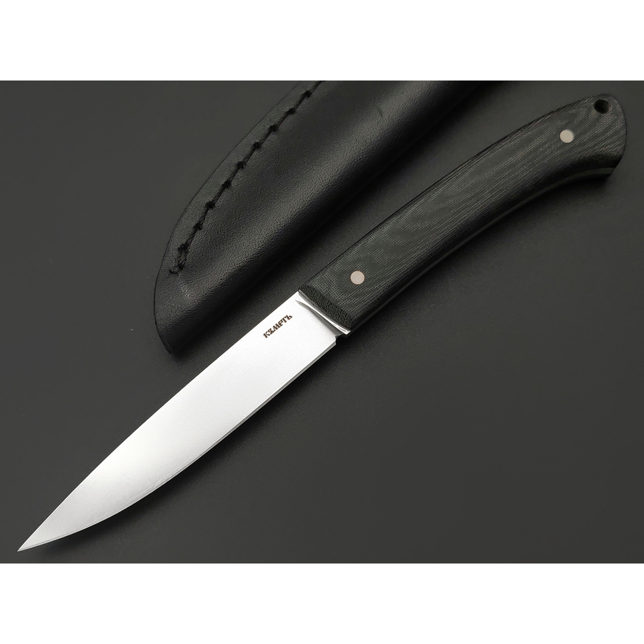 Кметь нож КМ-046 Игла ЦМ сталь 95Х18, Рукоять микарта