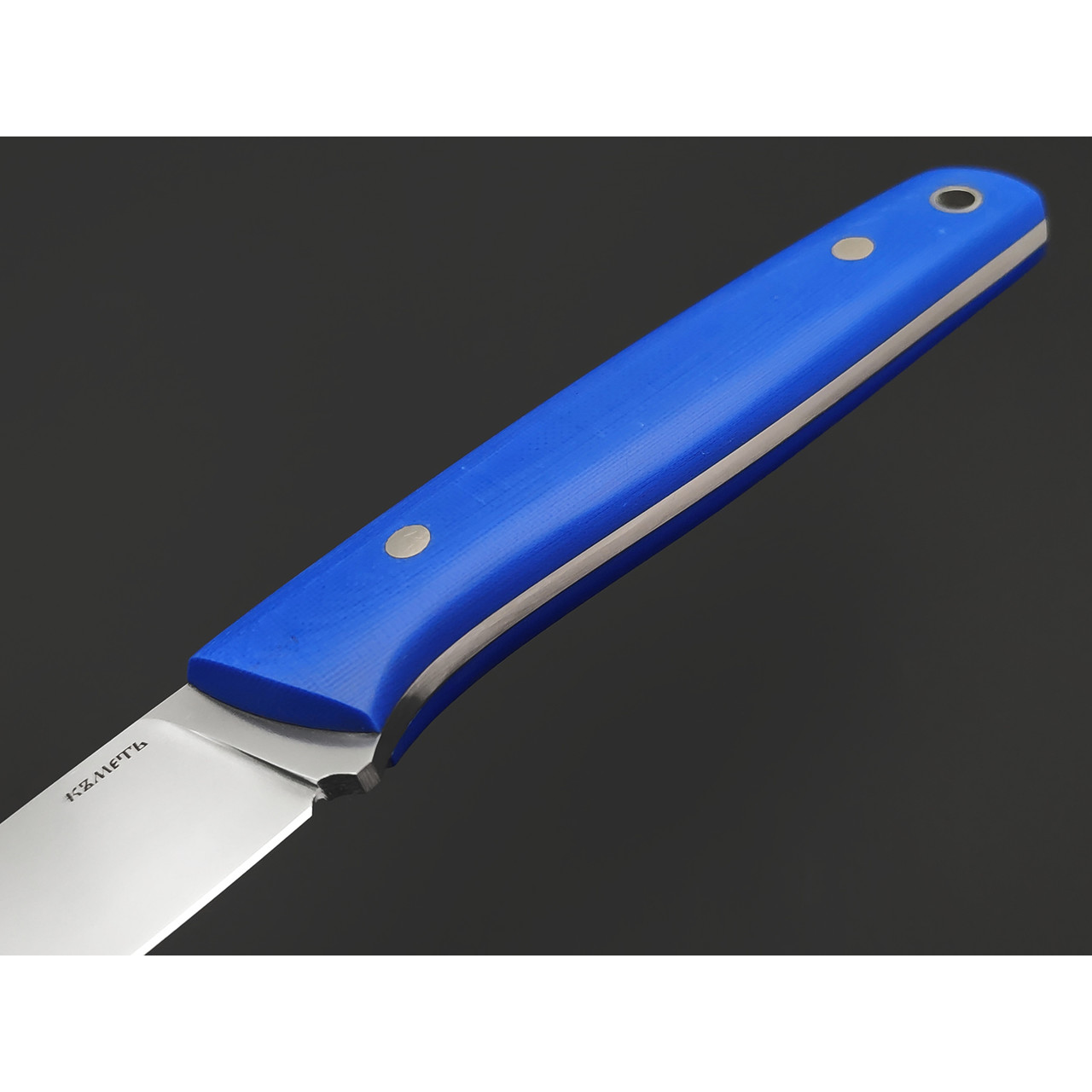 Кметь нож КМ-017 Фокс ЦМ сталь M390, Рукоять G10 blue