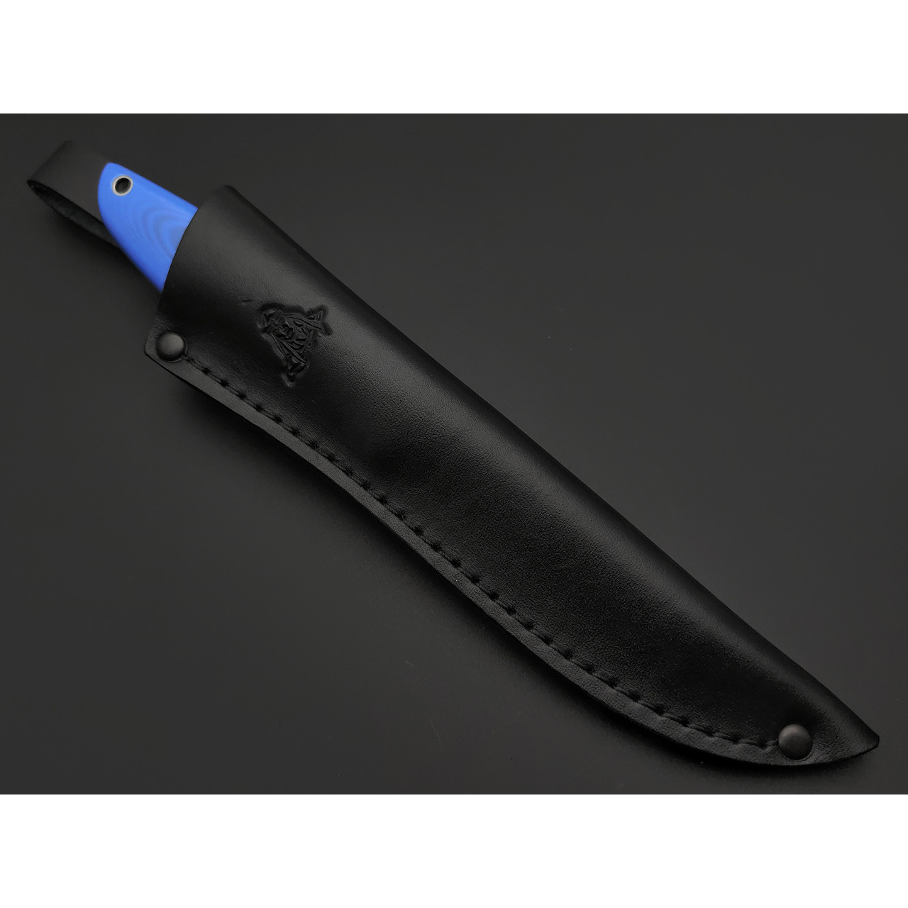 Кметь нож КМ-014 Хаунд ЦМ сталь N690, Рукоять G10 blue & black