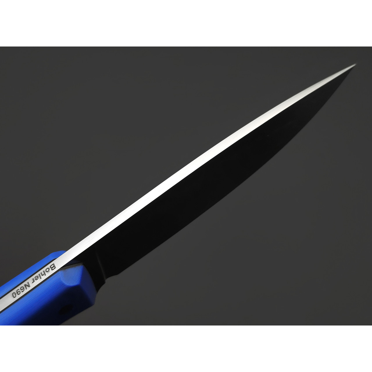 Кметь нож КМ-014 Хаунд ЦМ сталь N690, Рукоять G10 blue & black