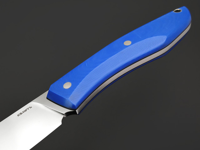 Кметь нож КМ-014 Хаунд ЦМ сталь N690, Рукоять G10 blue & black