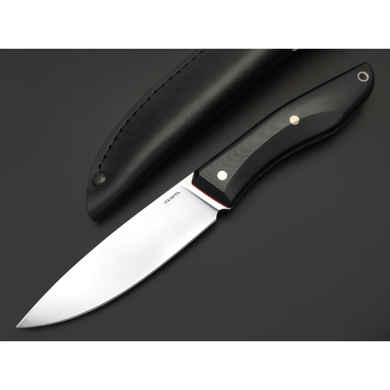 Кметь нож КМ-011 Хаунд ЦМ сталь Vanadis 8 Хром, Рукоять G10 black & red
