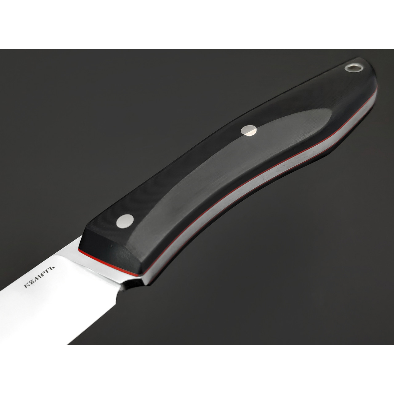 Кметь нож КМ-011 Хаунд ЦМ сталь Vanadis 8 Хром, Рукоять G10 black & red