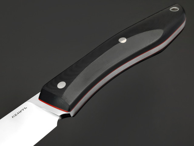 Кметь нож КМ-011 Хаунд ЦМ сталь Vanadis 8 Хром, Рукоять G10 black & red