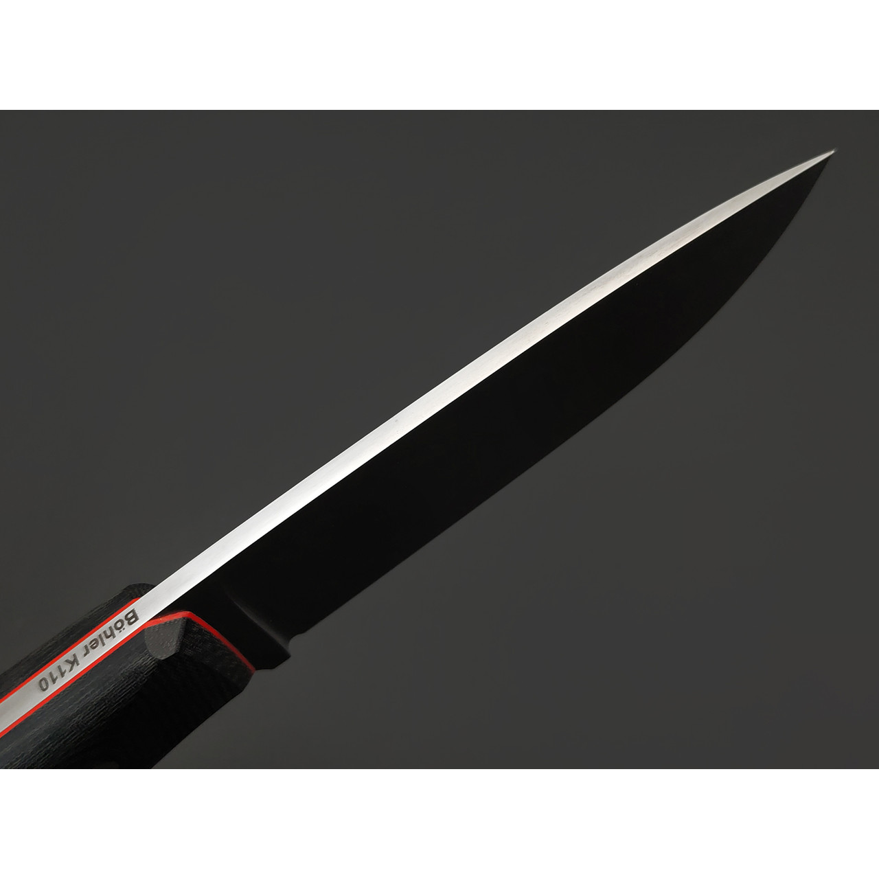 Кметь нож КМ-006 Малыш ЦМ сталь K110, Рукоять микарта, G10 red