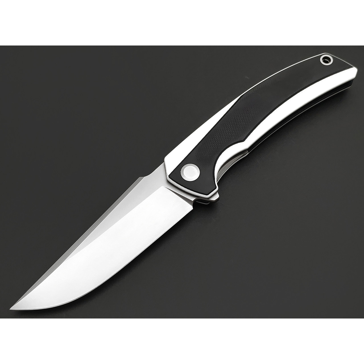 TuoTown складной нож Xomao сталь T10S, рукоять G10 black & white, Titanium TC4