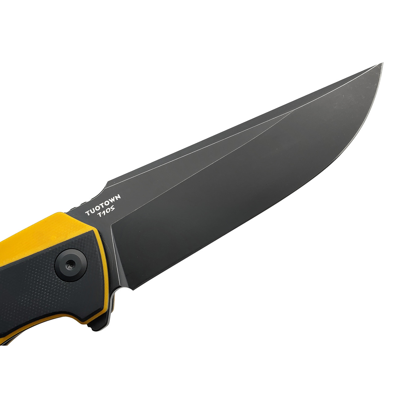 TuoTown складной нож Loong сталь T10S, рукоять G10 чёрный с жёлтым, Титан TC4