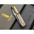 TuoTown складной нож Fin TFI-MJ сталь M390 satin, рукоять Titanium TC4 Grey, Crystal Titanium TuoTown складной нож Fin TFI-MJ сталь M390 satin, рукоять Titanium TC4 Grey, Crystal Titanium