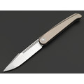 TuoTown складной нож Fin TFI-M сталь M390 satin, рукоять Titanium TC4 Grey, Crystal Titanium Grey