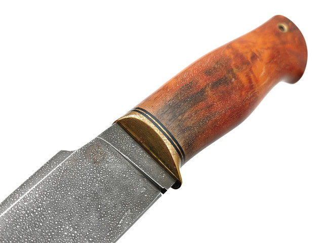 Товарищество Завьялова нож Кабзон сталь ХВ5, рукоять Стаб. березовый сувель, латунь