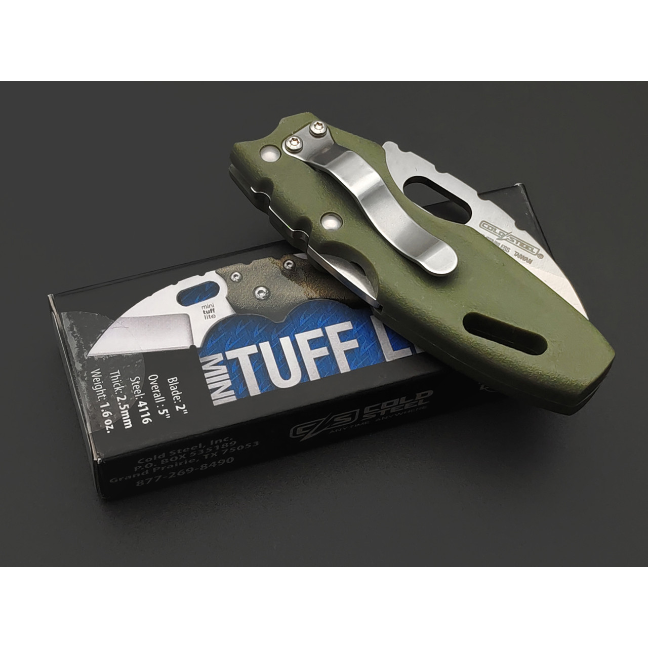 Нож Cold Steel Mini Tuff Lite Plain Green 20MTGD сталь 4034SS, рукоять Griv-Ex