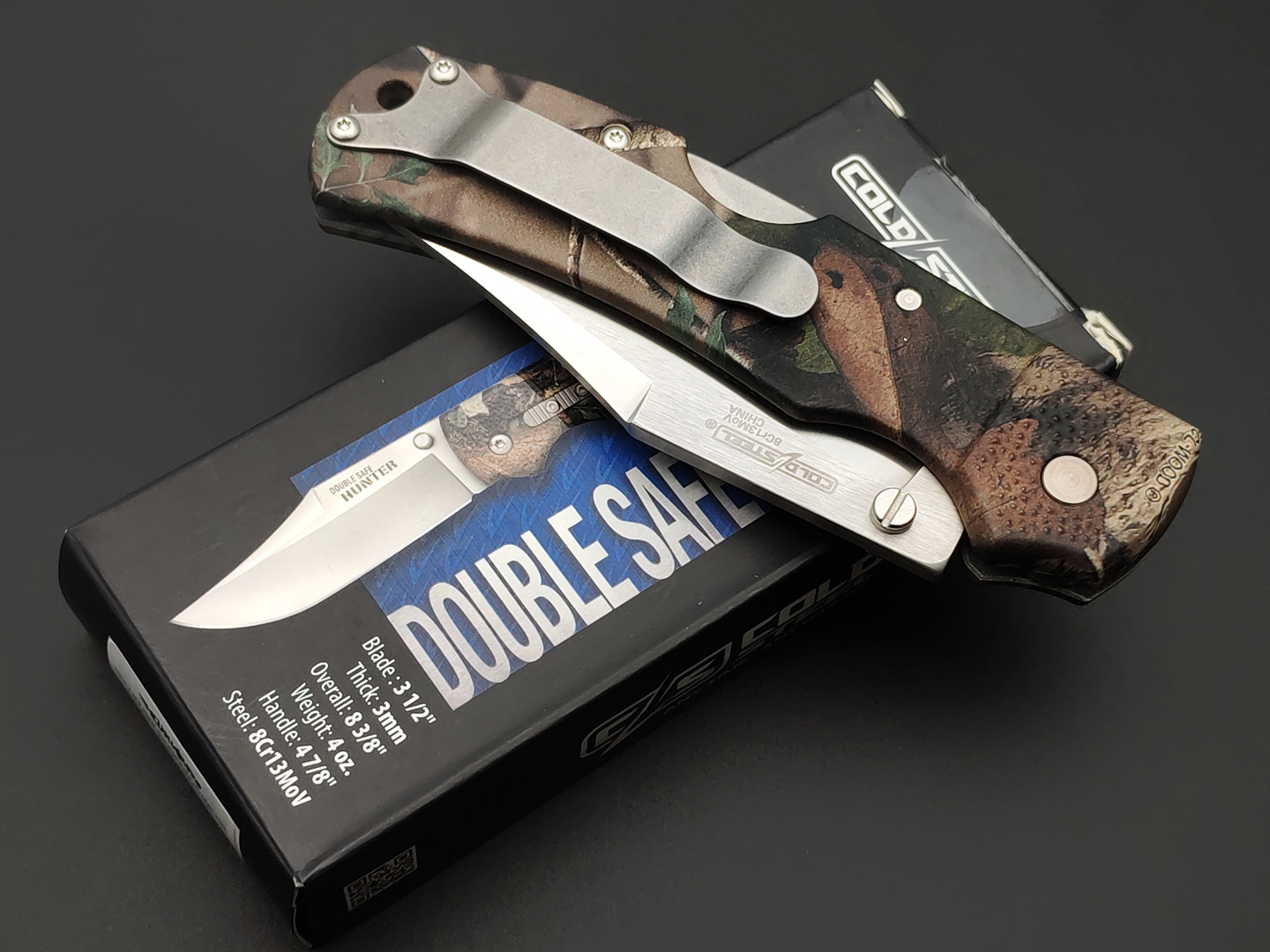 Нож Cold Steel Double Safe Hunter 23JE сталь 8Cr13MoV, рукоять GFN Camouflage