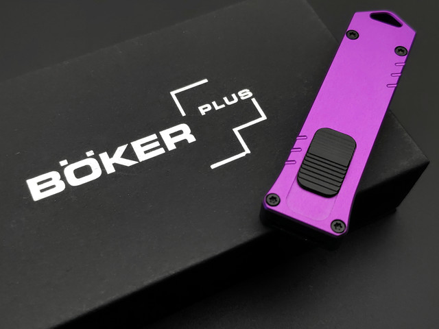 Нож Boker Plus USB OTF Purple 06EX277 сталь D2 blackwash, рукоять Aluminum 6061-T6