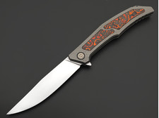 Neyris Knives складной нож Коа сталь CPM 3V, рукоять Titanium, Carbon fiber lava flow