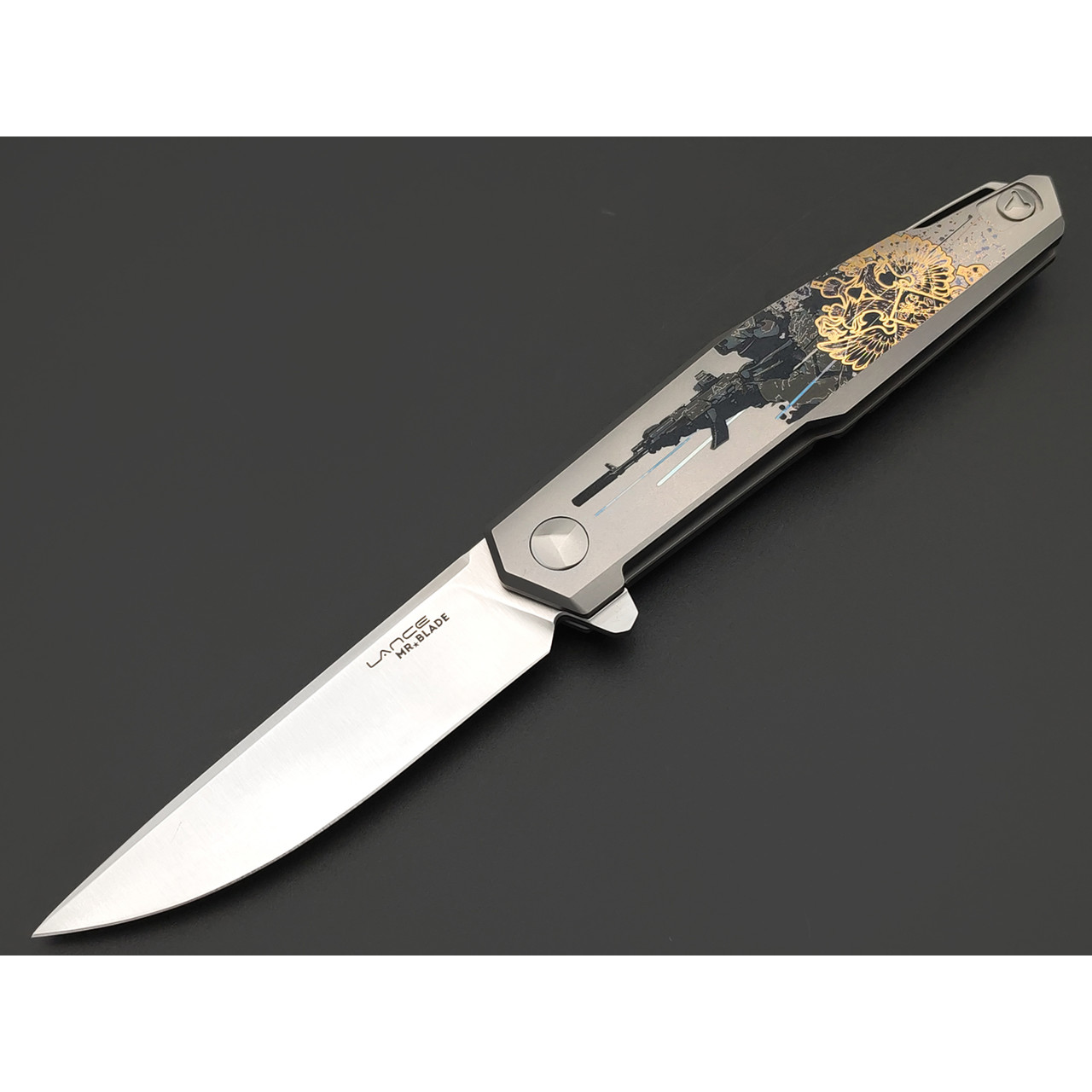 Mr.Blade нож Lance "Боец" сталь M390, рукоять Titanium grey с гравировкой