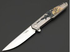Mr.Blade нож Lance "Боец" сталь M390, рукоять Titanium grey с гравировкой