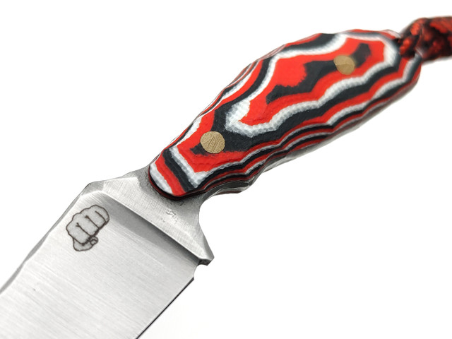 Андрей Кулаков нож KUL090 сталь 95Х18, рукоять G10 laminate black-red & white