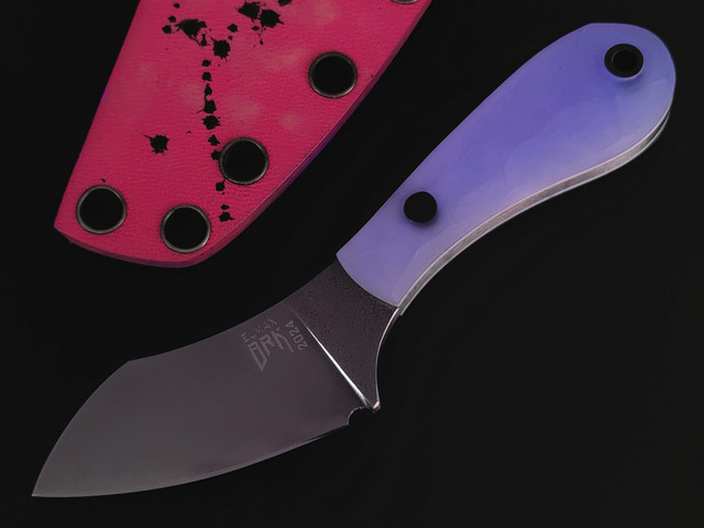 BRK нож Зефирка сталь Elmax, Рукоять композит purple glow, G10