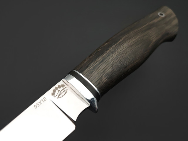 Товарищество Завьялова нож Тагил сталь 95Х18, рукоять Морёный дуб, дюраль