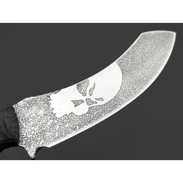 Волчий Век нож Кондрат 12 Custom Левосторонний сталь N690 WA художественное травление, Рукоять G10, пины карбон