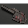 Волчий Век нож Сантоку Custom EDC сталь N690 WA художественное травление, Рукоять микарта, карбон