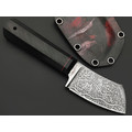 Волчий Век нож Сантоку Custom EDC сталь N690 WA художественное травление, Рукоять микарта, карбон